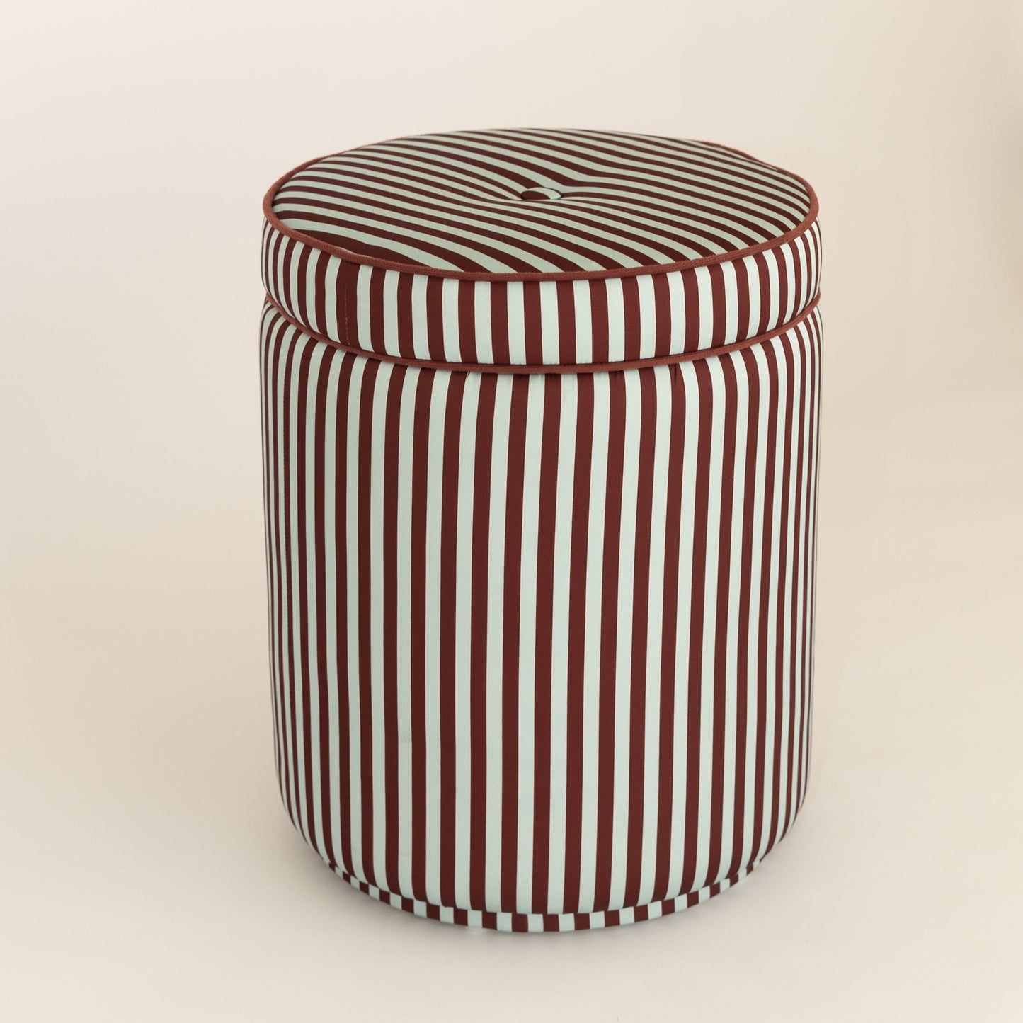 Ice & Coffee Striped Pouf