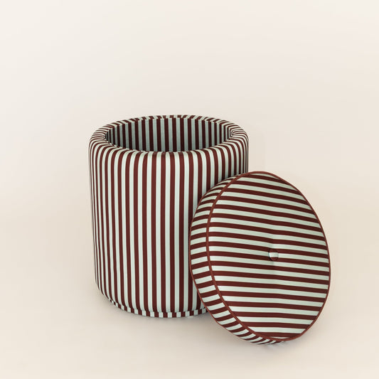 Pouf Listrado Gelo & Café
