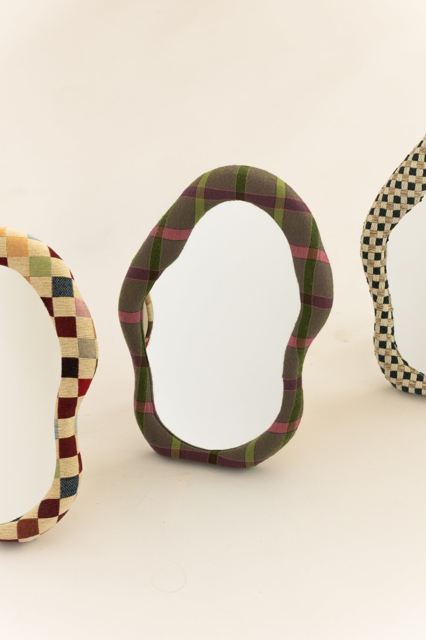 Pink Plaid Mini Mirror