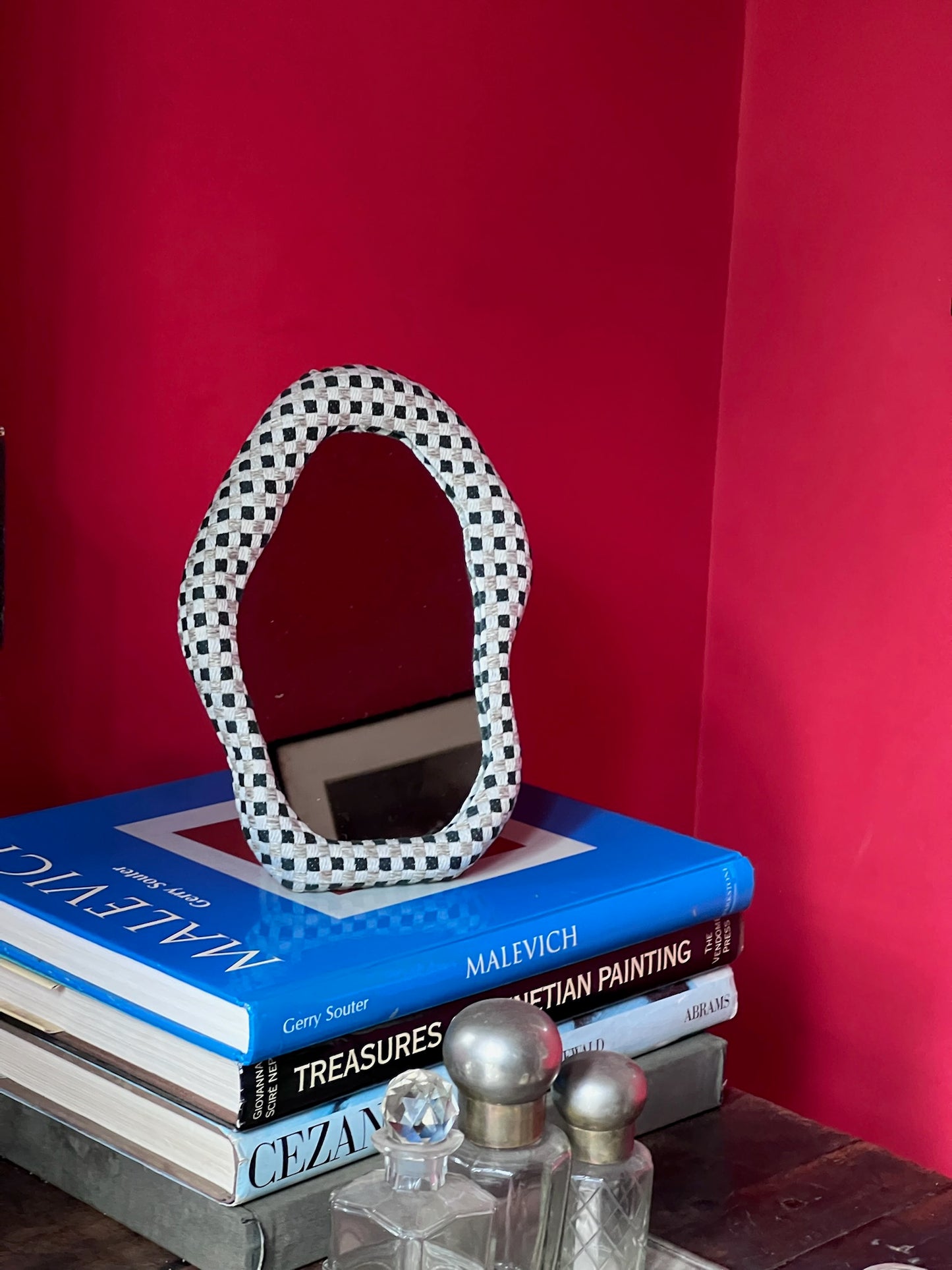 Green Plaid Mini Mirror