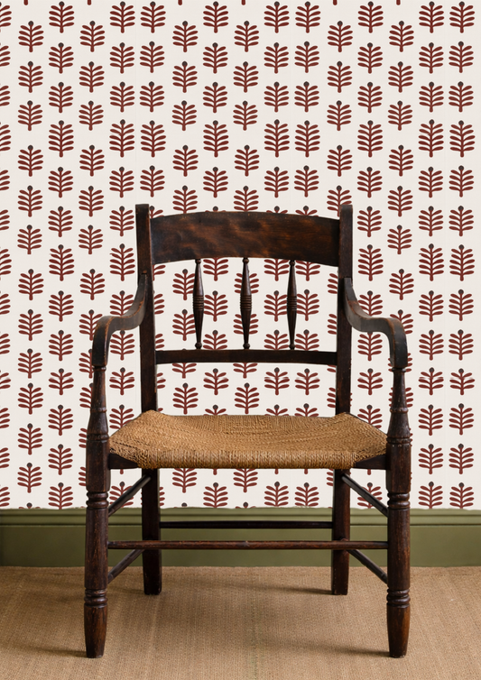 Padrão Plantas Bordô