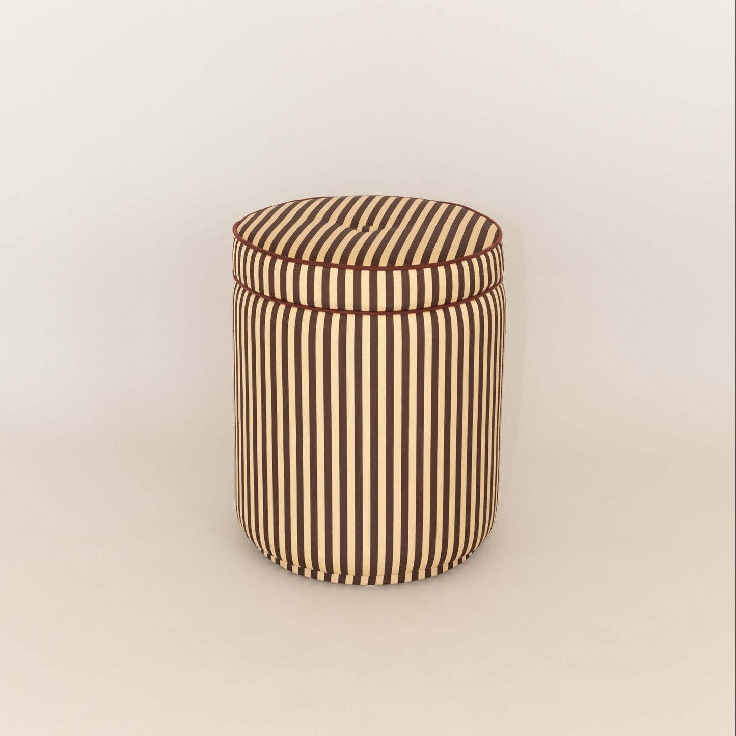 Pouf Listrado Champanhe & Cacau