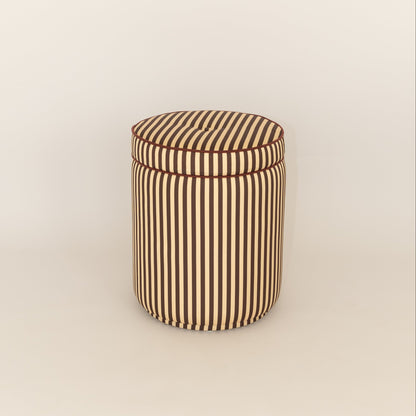 Pouf Listrado Champanhe & Cacau