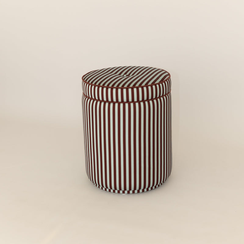 Pouf Listrado Gelo & Café
