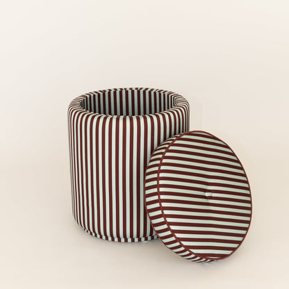 Pouf Listrado Gelo & Café