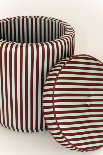 Pouf Listrado Gelo & Café