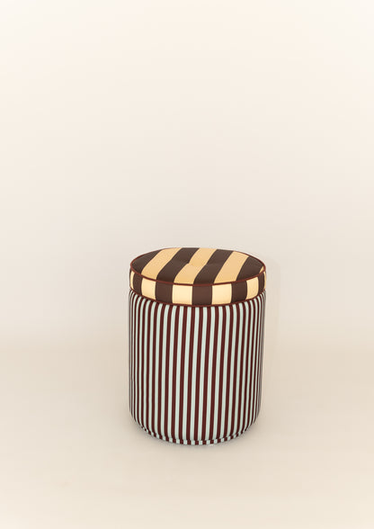 Pouf Listrado Gelo & Café