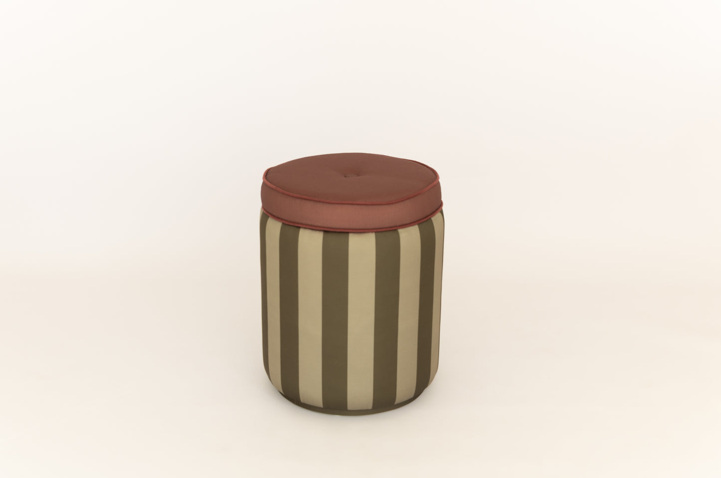 Pouf Baú Listrado Sálvia & Militar