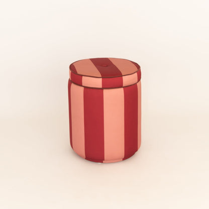 Pouf Listra Grossa Rosa Vintage & Vinho Tinto