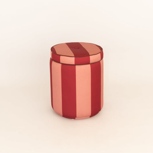 Pouf Listra Grossa Rosa Vintage & Vinho Tinto