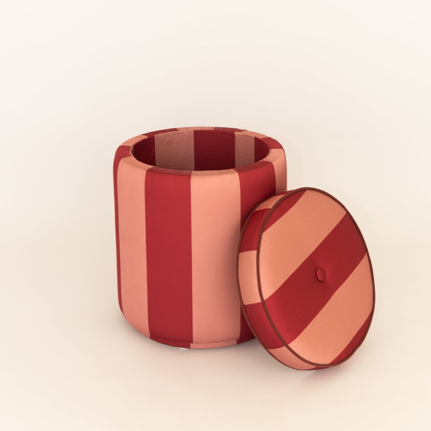 Pouf Listra Grossa Rosa Vintage & Vinho Tinto