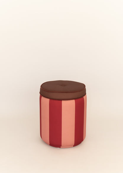 Pouf Listra Grossa Rosa Vintage & Vinho Tinto