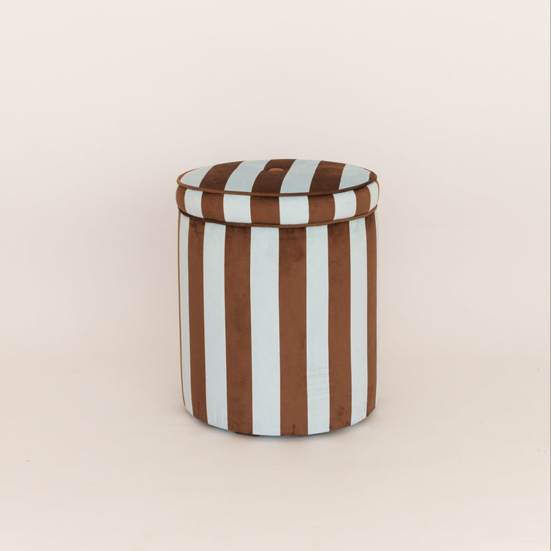 Ice &amp; Coffee Striped Pouf