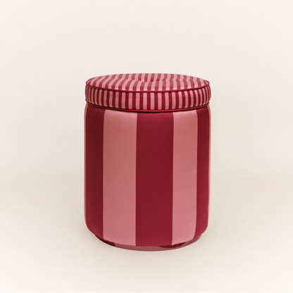 Pouf Listrado Vintage & Vinho