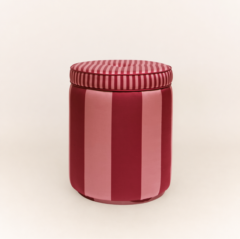 Ice &amp; Coffee Striped Pouf