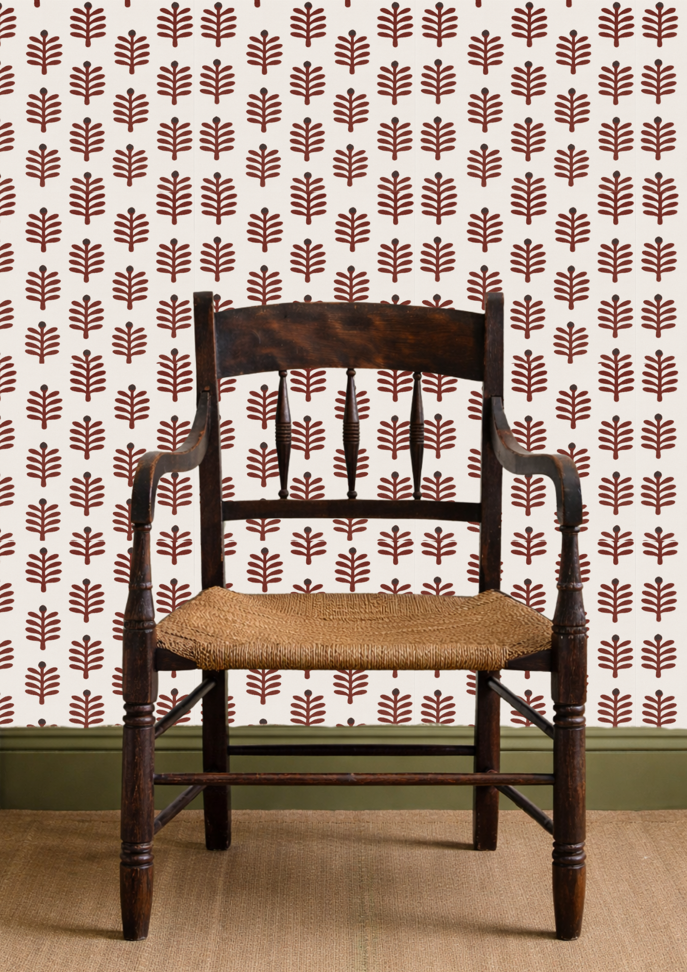 Padrão Plantas Bordô