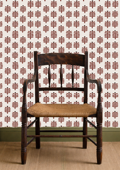 Padrão Plantas Bordô