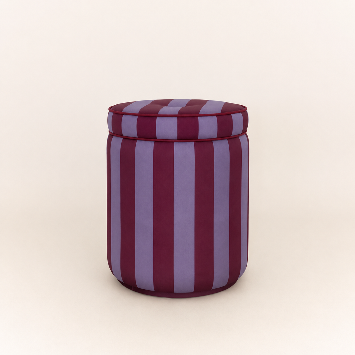 Ice &amp; Coffee Striped Pouf