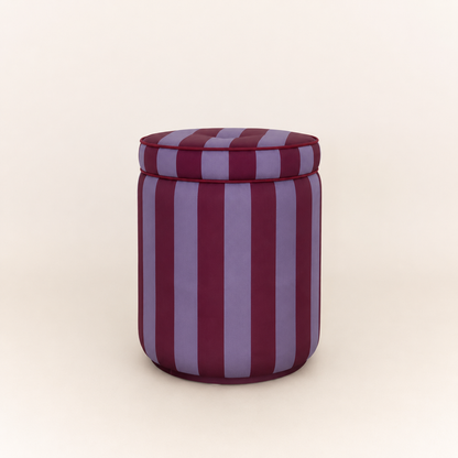 Ice &amp; Coffee Striped Pouf