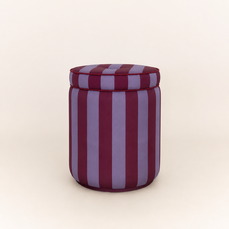 Ice &amp; Coffee Striped Pouf