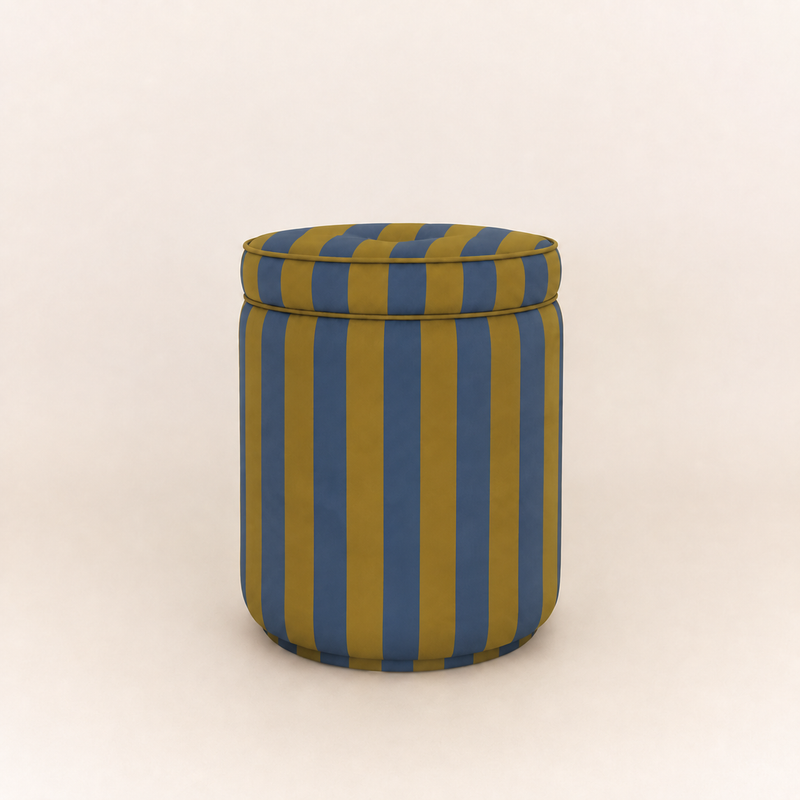 Ice &amp; Coffee Striped Pouf