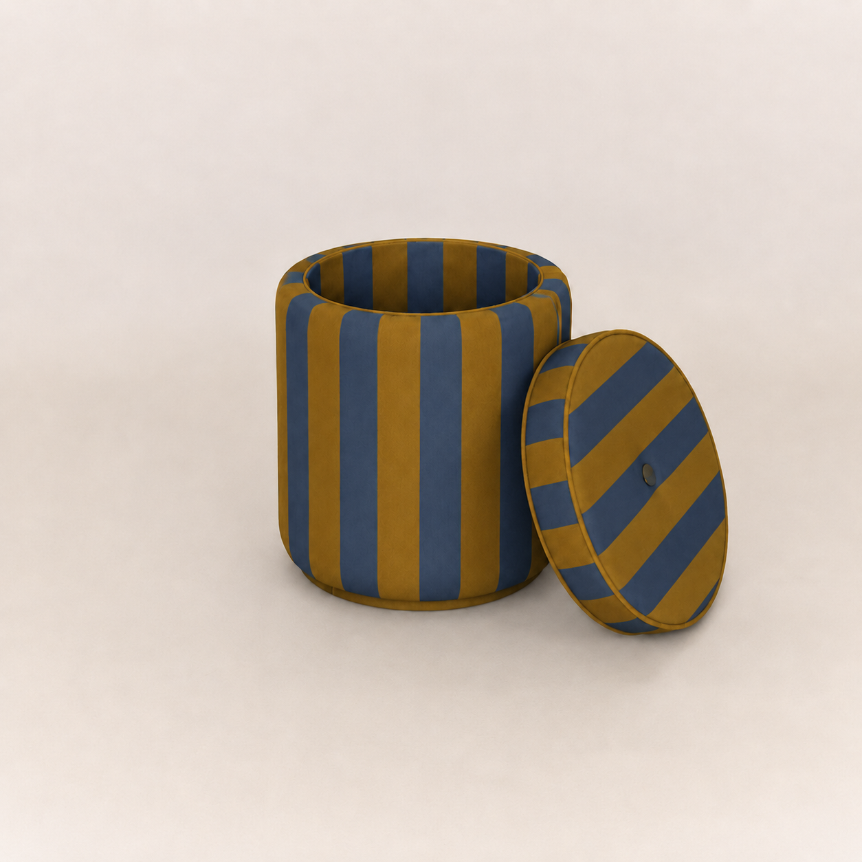 Ice &amp; Coffee Striped Pouf