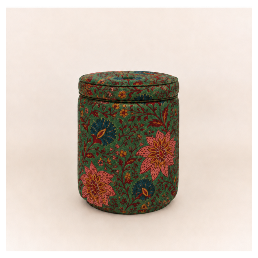 Ice &amp; Coffee Striped Pouf