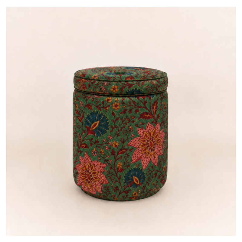 Ice &amp; Coffee Striped Pouf