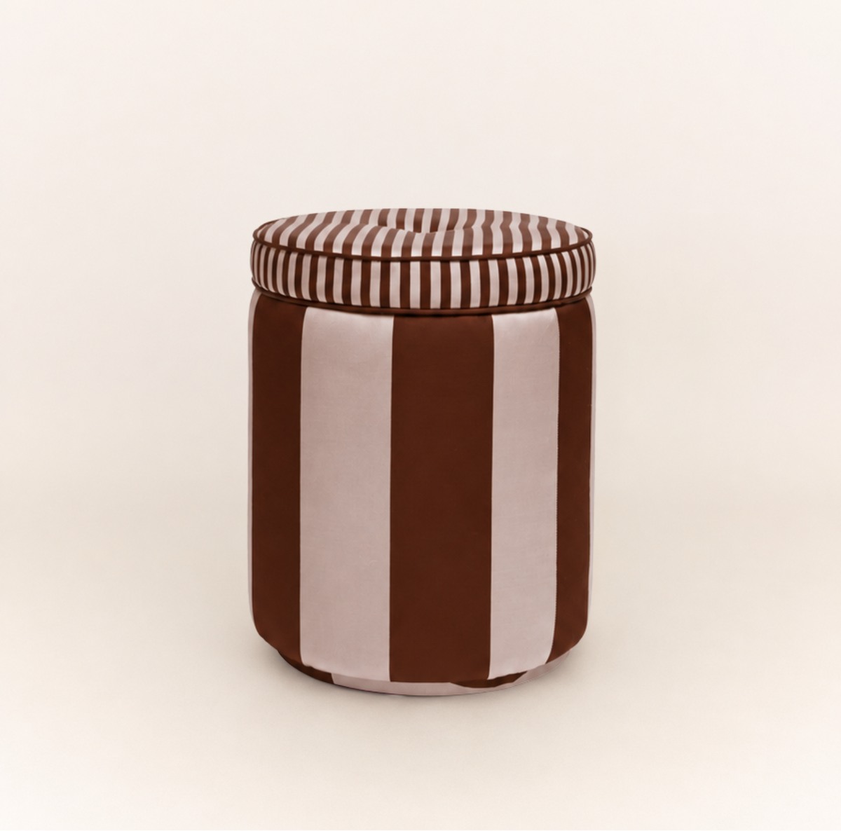 Ice &amp; Coffee Striped Pouf
