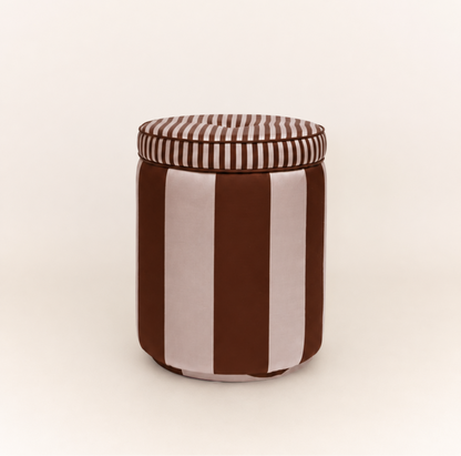 Ice &amp; Coffee Striped Pouf