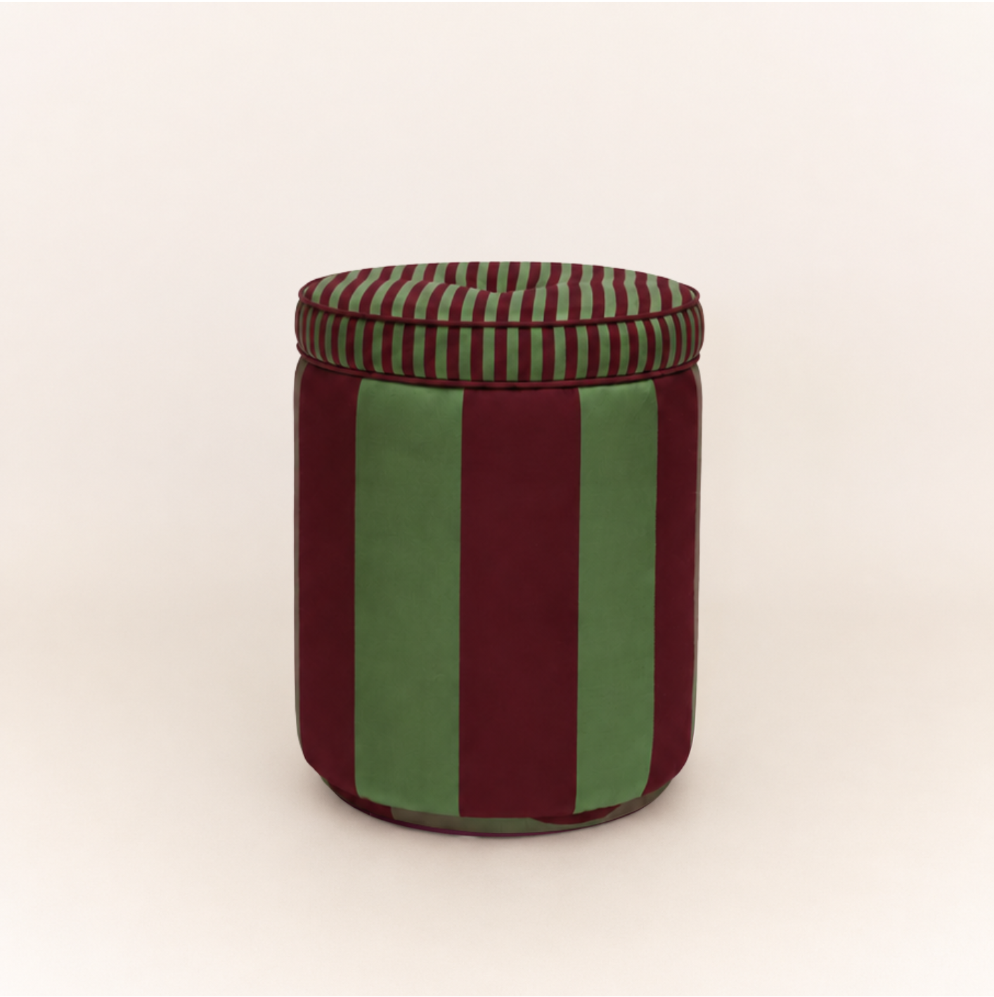 Ice &amp; Coffee Striped Pouf