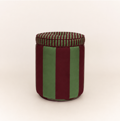 Ice &amp; Coffee Striped Pouf