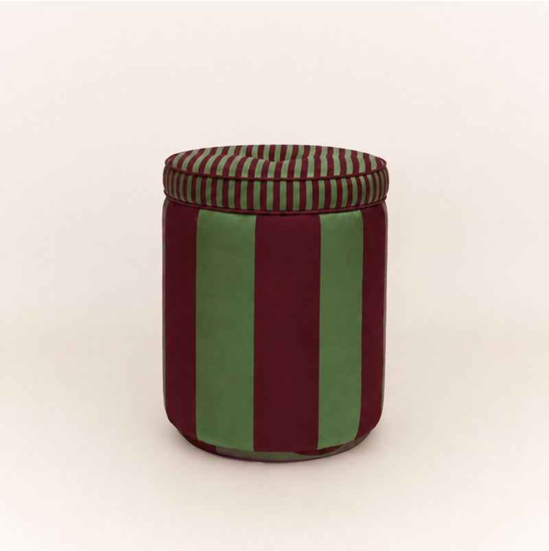 Ice &amp; Coffee Striped Pouf