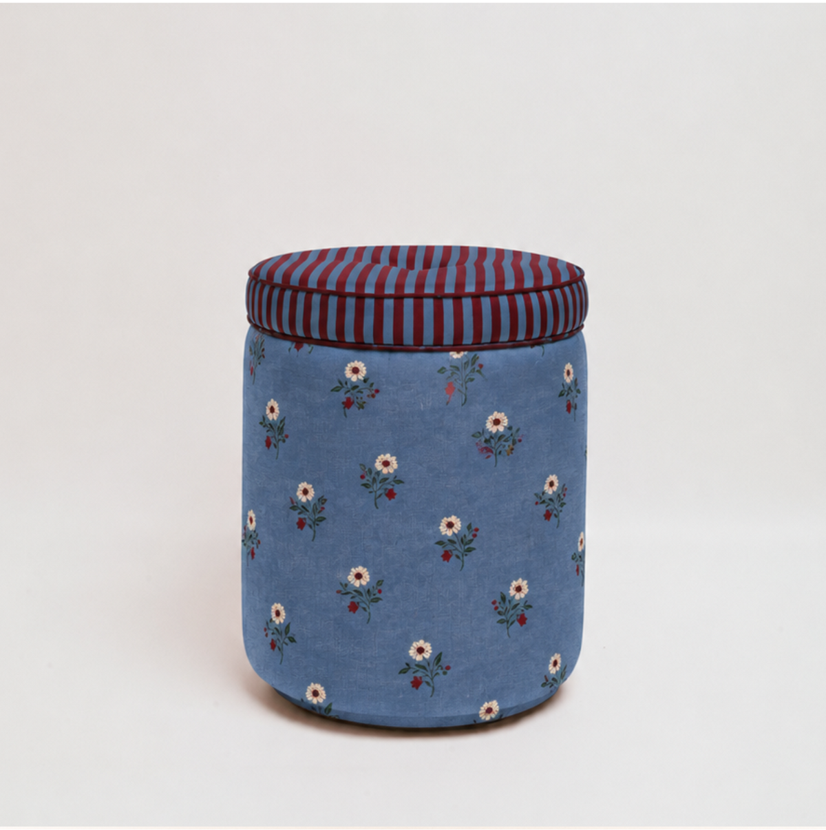Ice &amp; Coffee Striped Pouf