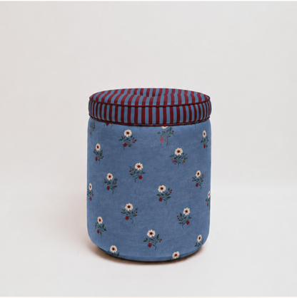 Ice &amp; Coffee Striped Pouf