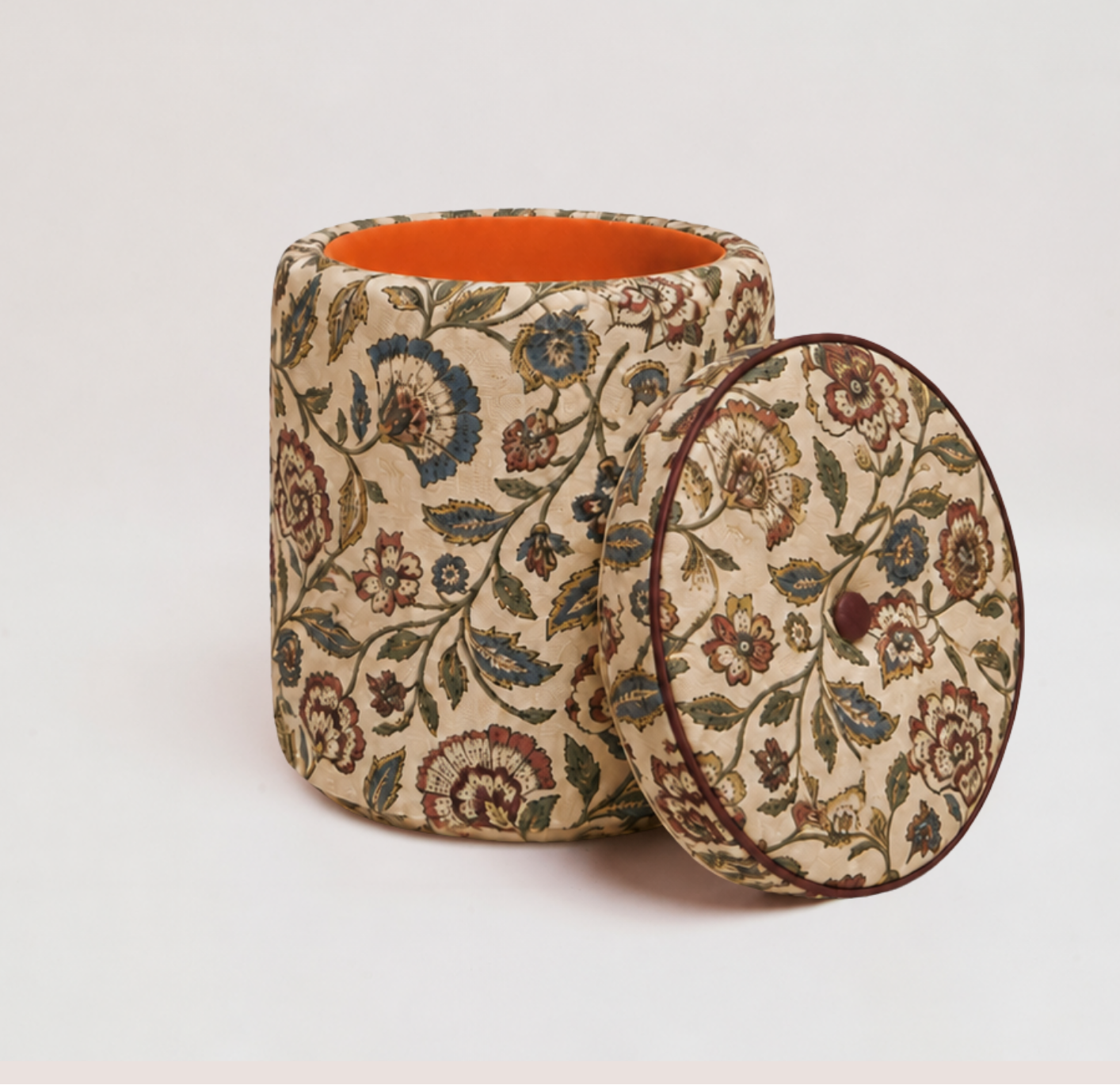 Ice &amp; Coffee Striped Pouf