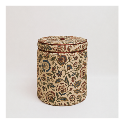 Ice &amp; Coffee Striped Pouf