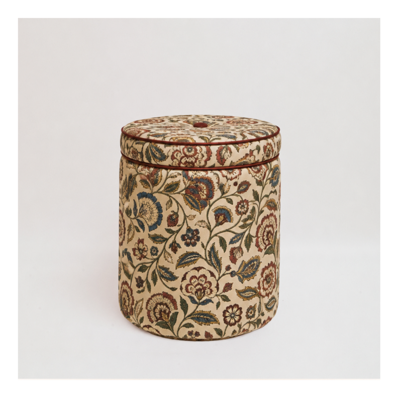Ice &amp; Coffee Striped Pouf